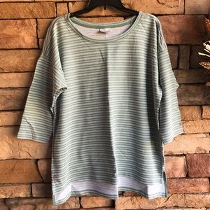Columbia green Scaley Fin Seas striped shirt XL